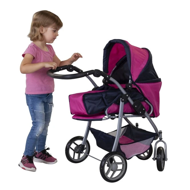 Besttoy - Kombi Puppenwagen - Blau/pink/schwarz – Bild 3