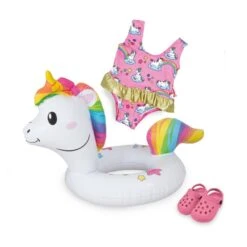 Puppen Einhorn Schwimmset - Größe 35-45 Cm