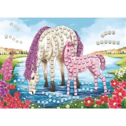Besttoy - Glitzermosaik Bastelset - Pferd Mit Fohlen